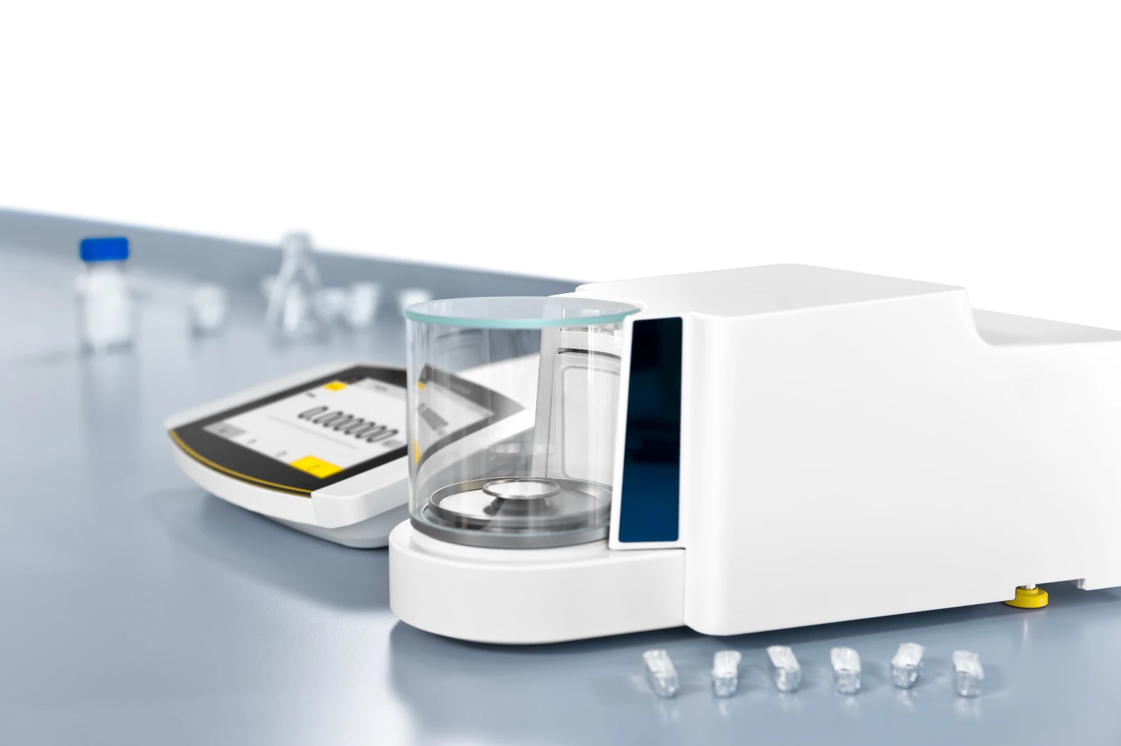 Микровесы Sartorius Cubis II с цилиндрической витриной, вид сбоку